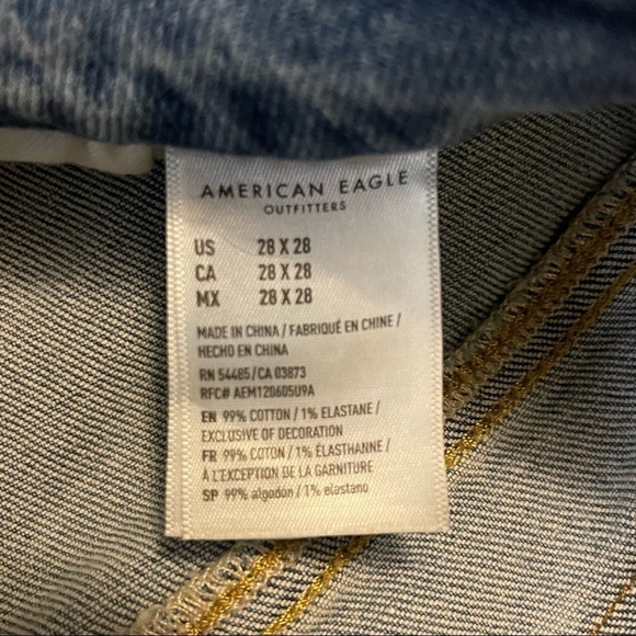 American Eagle Faded Distressed Ripped Skinny High Rise Next Level Flex Jeans - Picture 9 of 9